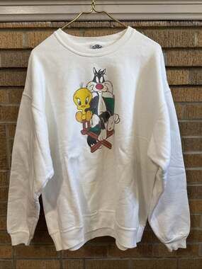 VTG Acme Clothing Sweatshirt Crewneck 90s Tweety Sylvester Sz XL Nostalgia Retro